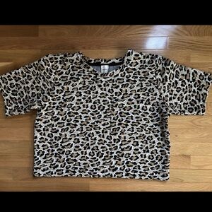 BRAND NEW Anthropologie Maeve Short-sleeve Boxy Cheetah Shirt Women’s Size XL